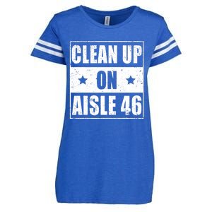 Funny Clean Up On Aisle 46 Impeach Biden Pro Trump 2024 Anti Biden Enza Ladies Jersey Football T-Shirt