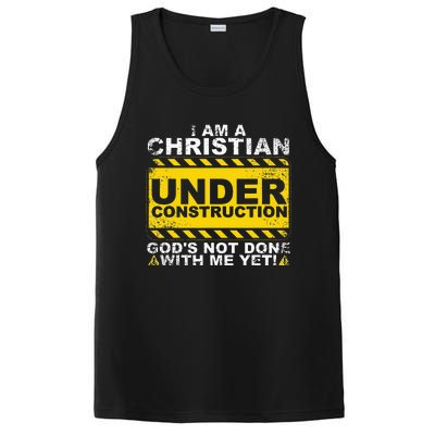 Funny Christian Under Construction Gift Catholic PosiCharge Competitor Tank