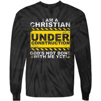 Funny Christian Under Construction Gift Catholic Tie-Dye Long Sleeve Shirt