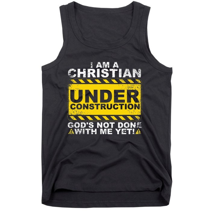 Funny Christian Under Construction Gift Catholic Tank Top