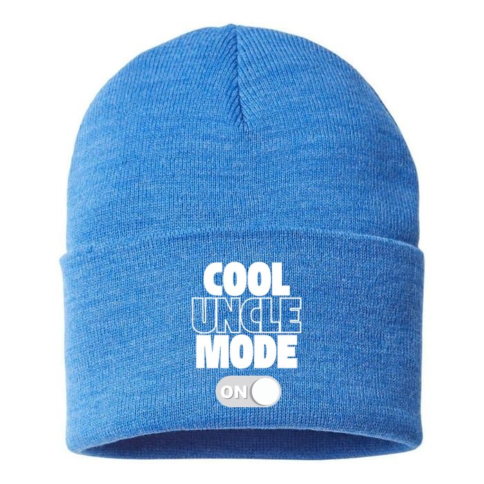 Funny Cool Uncle Mode On Gift Sustainable Knit Beanie