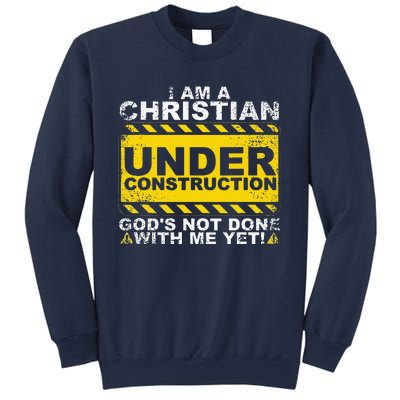 Funny Christian Under Construction Gift Catholic Women Sweatshirt