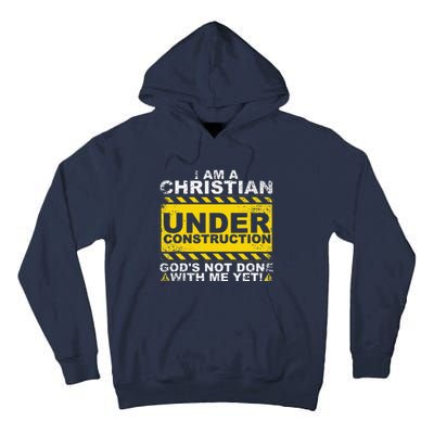 Funny Christian Under Construction Gift Catholic Women Tall Hoodie