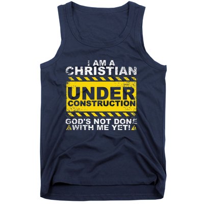 Funny Christian Under Construction Gift Catholic Women Tank Top