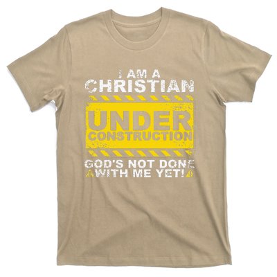 Funny Christian Under Construction Gift Catholic Women T-Shirt