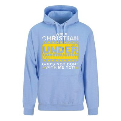 Funny Christian Under Construction Gift Catholic Women Unisex Surf Hoodie