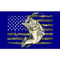 Fishing Camouflage US American Flag Bass Fish Fisherman Camo Bumper Sticker