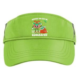 Funny Christmas Unwrap Geography Teacher Educator Quote Adult Drive Performance Visor