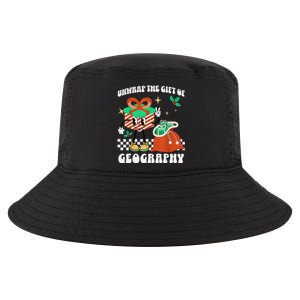 Funny Christmas Unwrap Geography Teacher Educator Quote Cool Comfort Performance Bucket Hat