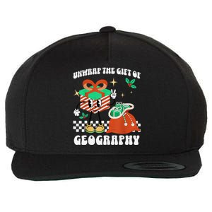 Funny Christmas Unwrap Geography Teacher Educator Quote Wool Snapback Cap