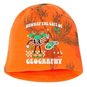 Funny Christmas Unwrap Geography Teacher Educator Quote Kati - Camo Knit Beanie