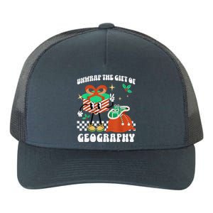 Funny Christmas Unwrap Geography Teacher Educator Quote Yupoong Adult 5-Panel Trucker Hat