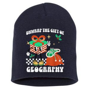 Funny Christmas Unwrap Geography Teacher Educator Quote Short Acrylic Beanie