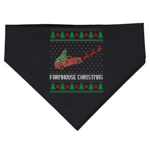 Farmhouse Christmas Ugly Sweater Funny Xmas Gift USA-Made Doggie Bandana