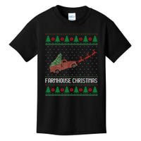 Farmhouse Christmas Ugly Sweater Funny Xmas Gift Kids T-Shirt