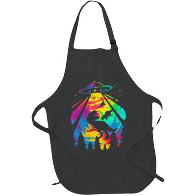 Funny Colorful Ufo Alien Trex Dinosaurs Abduction Apron