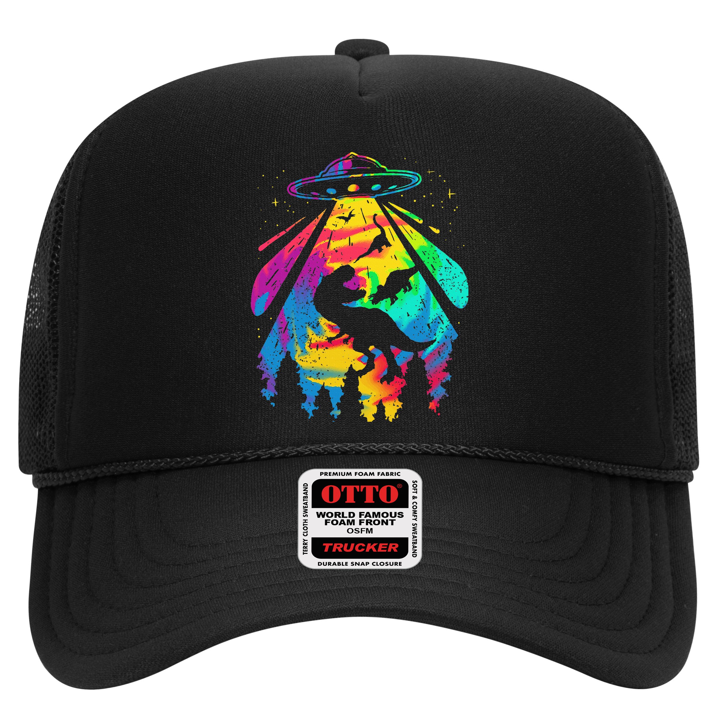 Funny Colorful Ufo Alien Trex Dinosaurs Abduction Hat