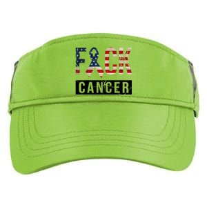 F*ck Cancer USA American Flag Ribbon Adult Drive Performance Visor