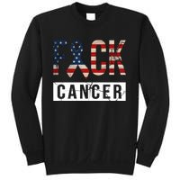 F*ck Cancer USA American Flag Ribbon Sweatshirt