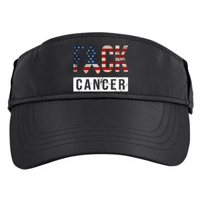 F*ck Cancer USA American Flag Ribbon Adult Drive Performance Visor