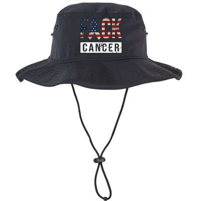 F*ck Cancer USA American Flag Ribbon Legacy Cool Fit Booney Bucket Hat