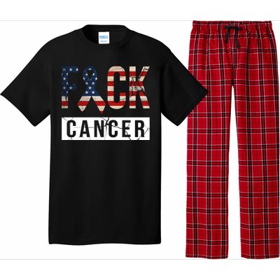 F*ck Cancer USA American Flag Ribbon Pajama Set