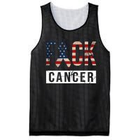 F*ck Cancer USA American Flag Ribbon Mesh Reversible Basketball Jersey Tank