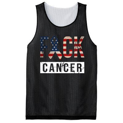 F*ck Cancer USA American Flag Ribbon Mesh Reversible Basketball Jersey Tank