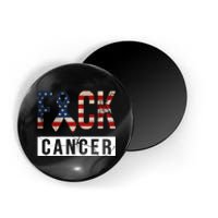 F*ck Cancer USA American Flag Ribbon Magnet