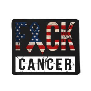 F*ck Cancer USA American Flag Ribbon Mousepad