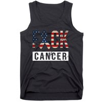 F*ck Cancer USA American Flag Ribbon Tank Top