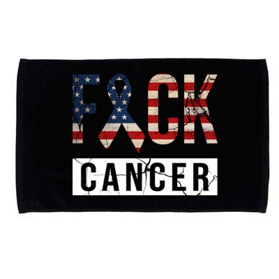 F*ck Cancer USA American Flag Ribbon Microfiber Hand Towel