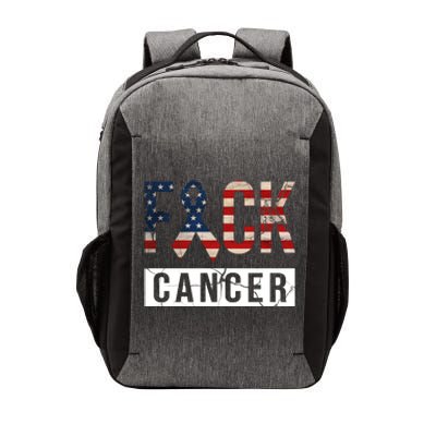 F*ck Cancer USA American Flag Ribbon Vector Backpack