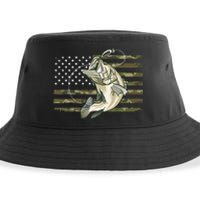 Fishing Camouflage US American Flag Bass Fish Fisherman Camo Sustainable Bucket Hat