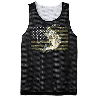 Fishing Camouflage US American Flag Bass Fish Fisherman Camo Mesh Reversible Basketball Jersey Tank