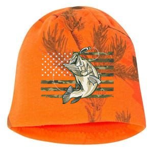 Fishing Camouflage US American Flag Bass Fish Fisherman Camo Kati - Camo Knit Beanie