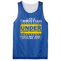 Funny Christian Under Construction Gift Catholic Mesh Reversible Basketball Jersey Tank