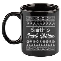Custom Family Christmas Ugly Sweater Personalized 11oz C Handle Ceramic Mug