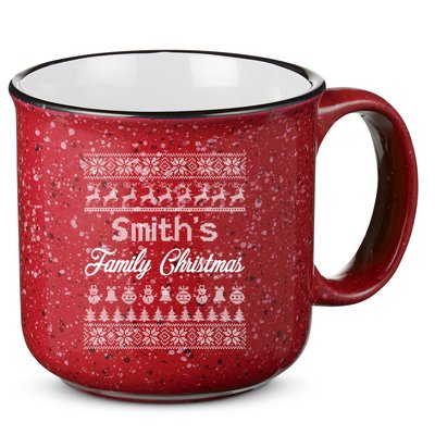 Custom Family Christmas Ugly Sweater Personalized 15oz Campfire Ceramic Mug