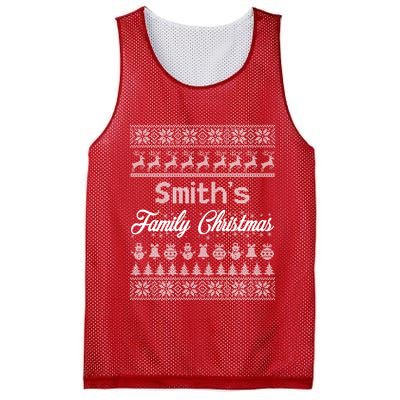 Custom Family Christmas Ugly Sweater Personalized Mesh Reversible Basketball Jersey Tank