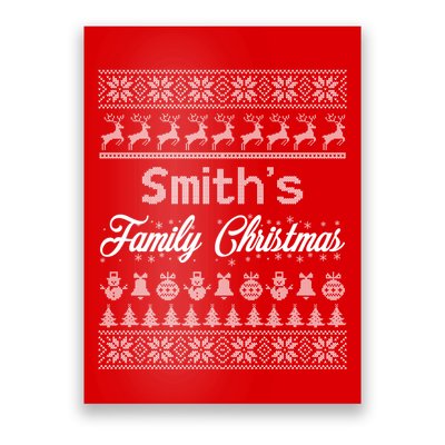 Custom Family Christmas Ugly Sweater Personalized Poster