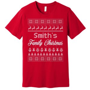 Custom Family Christmas Ugly Sweater Personalized Premium T-Shirt