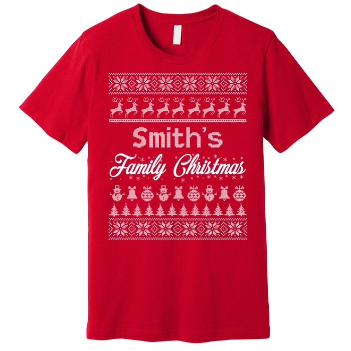 Custom Family Christmas Ugly Sweater Personalized Premium T-Shirt