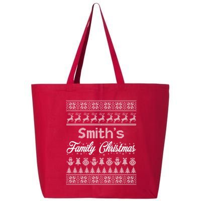 Custom Family Christmas Ugly Sweater Personalized 25L Jumbo Tote
