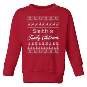 Custom Family Christmas Ugly Sweater Personalized Toddler Sweatshirt