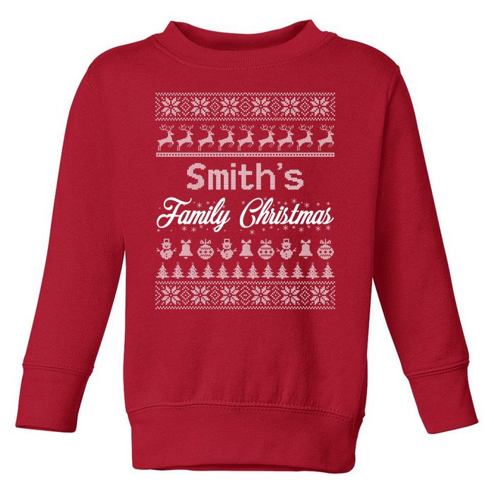 Custom Family Christmas Ugly Sweater Personalized Toddler Sweatshirt