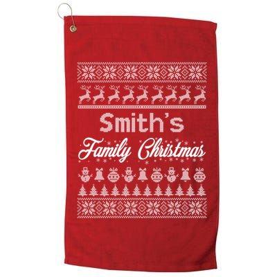 Custom Family Christmas Ugly Sweater Personalized Golf Towel