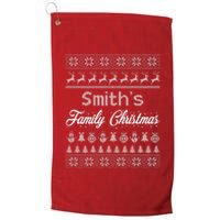 Custom Family Christmas Ugly Sweater Personalized Platinum Collection Golf Towel