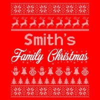 Custom Family Christmas Ugly Sweater Personalized Womens T-Shirt