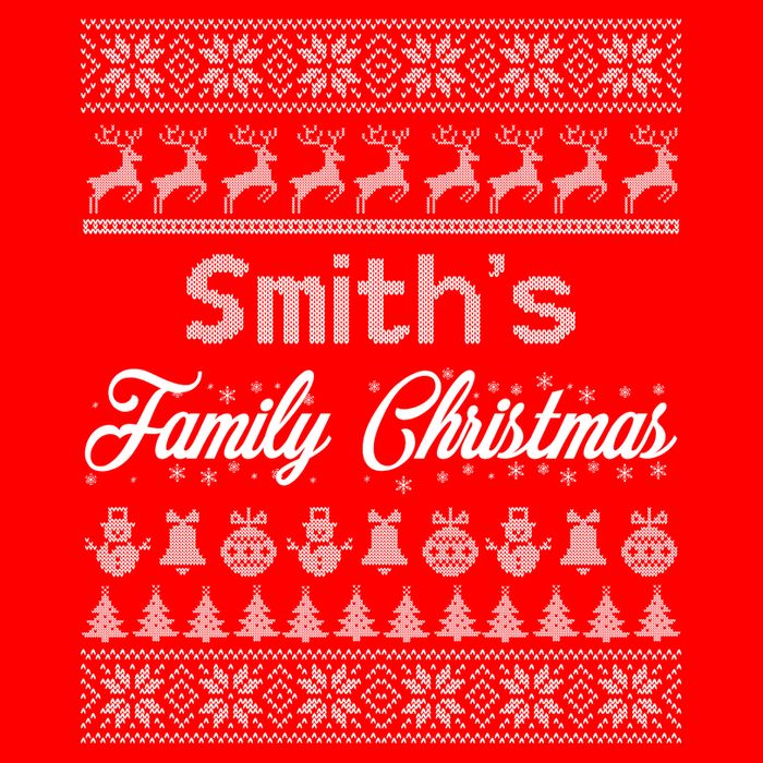 Custom Family Christmas Ugly Sweater Personalized Womens T-Shirt